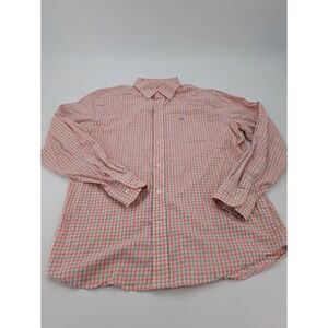 Southern Tide Men's Large Orange‎ Classic Fit Button Down Stretch Check Shirt
